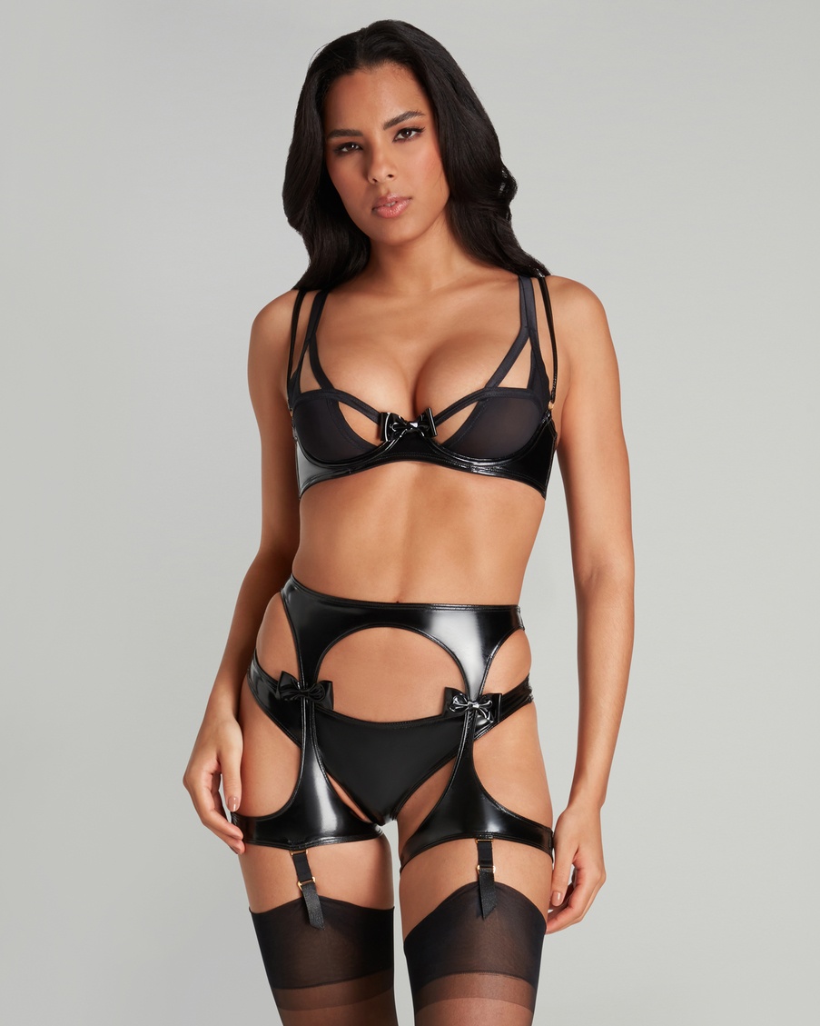 Черный пояс для чулок Brina