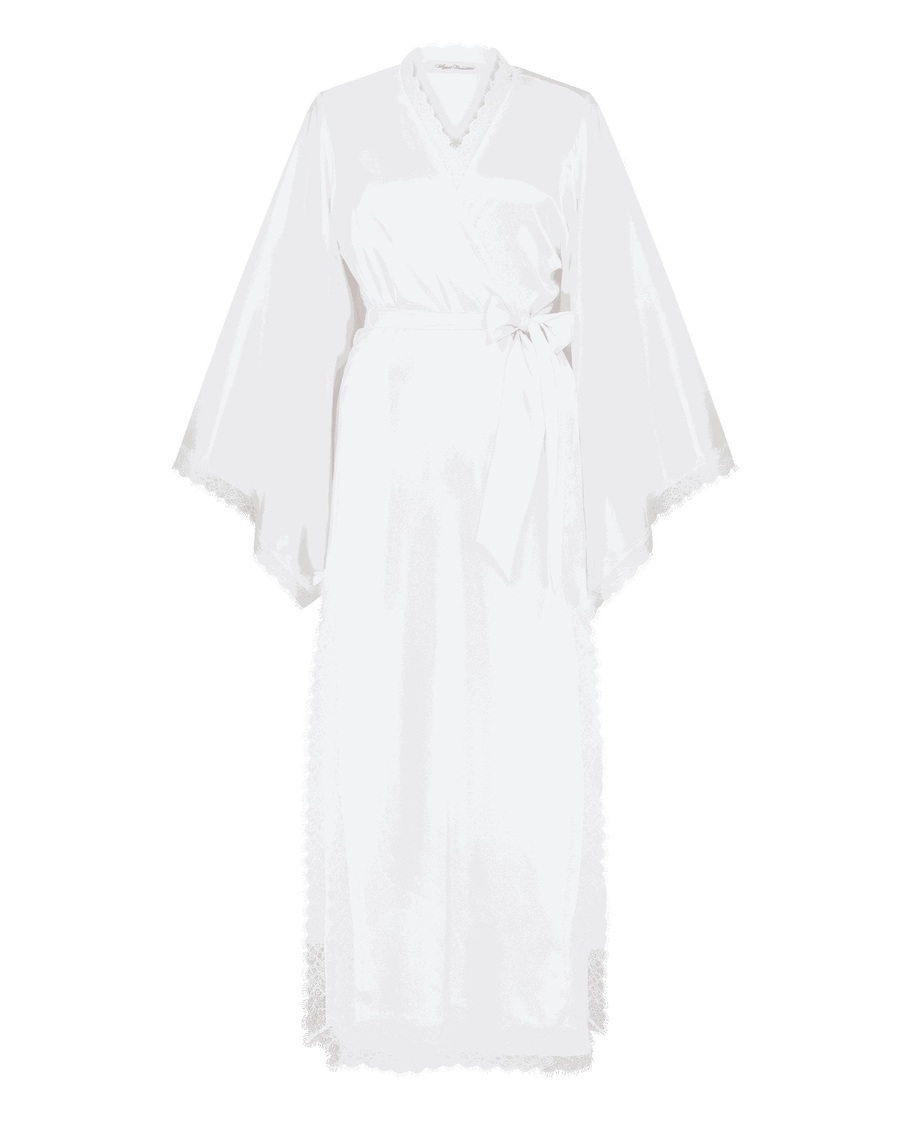 Белый длинный халат-кимоно Gisele