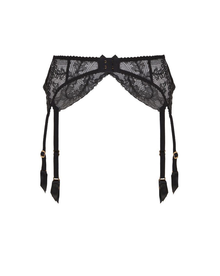 Черный пояс для чулок Love