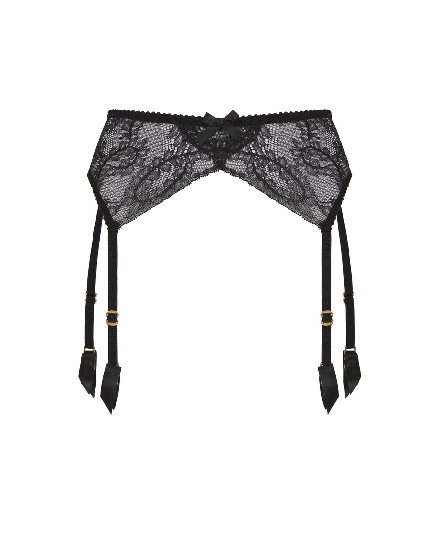 Черный пояс для чулок Love