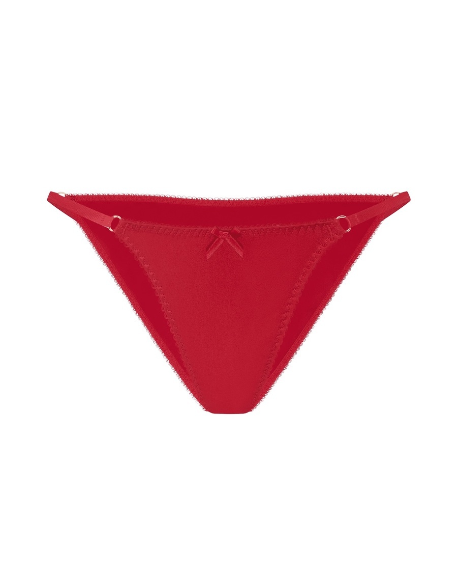 Красные классические трусы из шелка Ettie