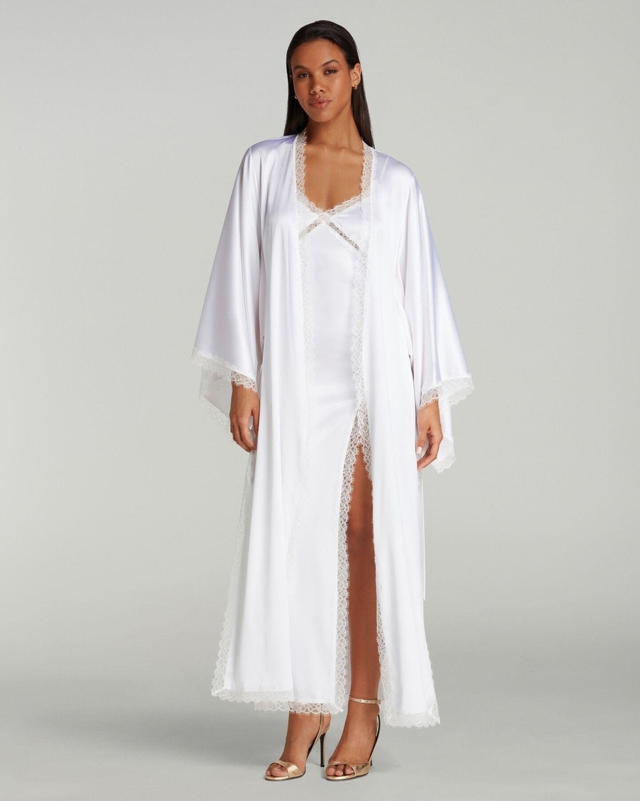Белый длинный халат-кимоно Gisele