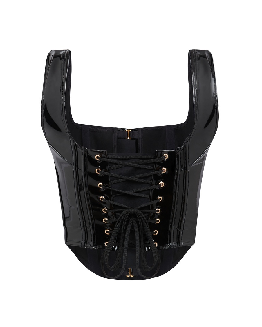 Черный глянцевый корсет Zena