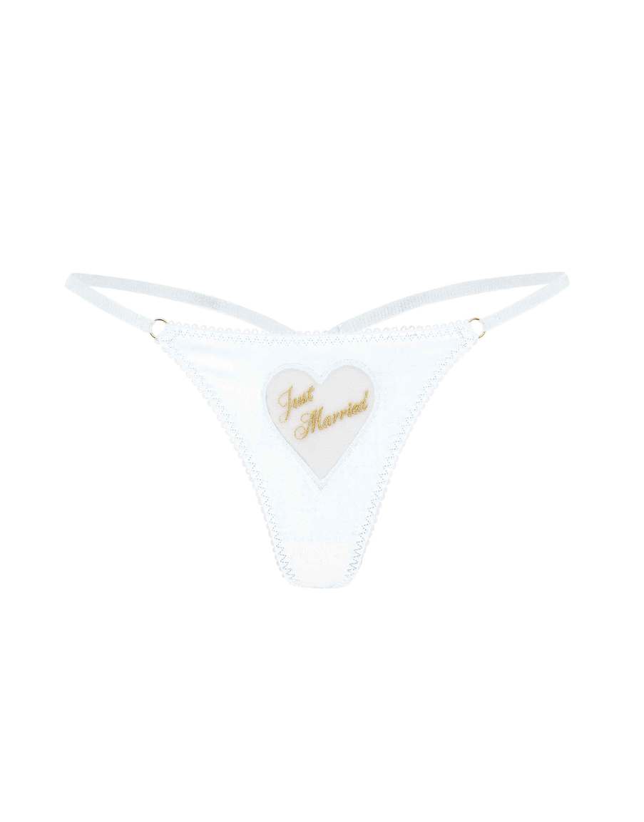 Белые шелковые трусы стринги Ettie