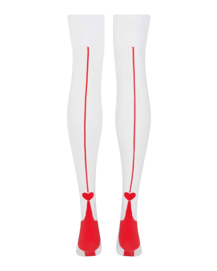 Белые чулки под пояс Lea