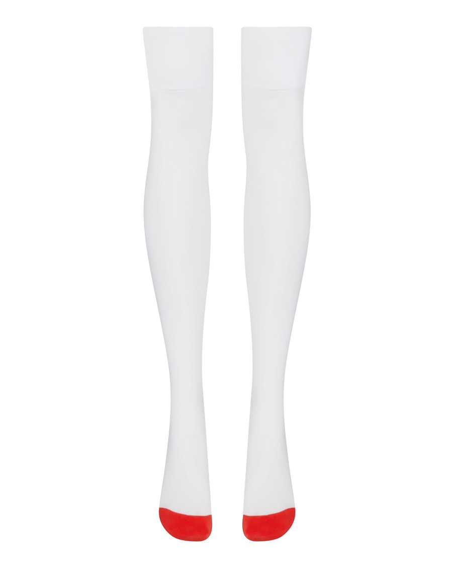 Белые чулки под пояс Lea