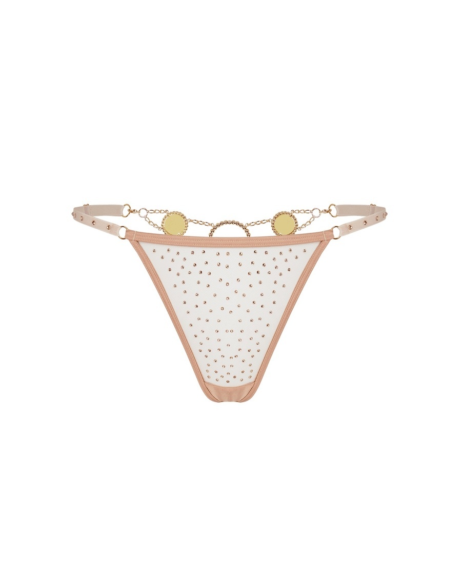 Золотистые трусы стринги Lucia