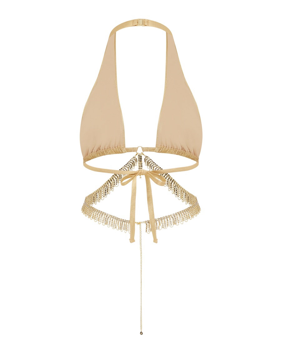Золотистый топ купальника Cassiana