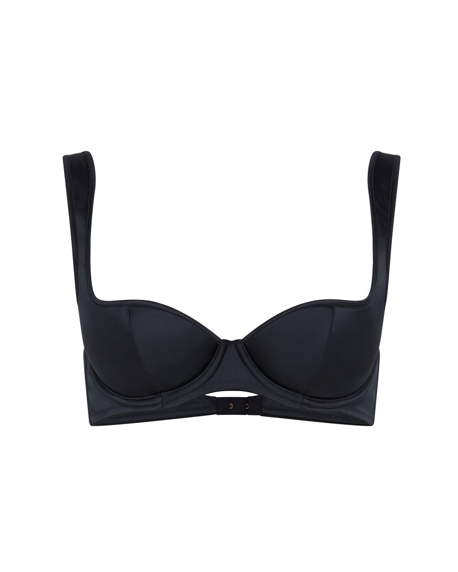 Черный бюстгальтер балконет Nikita