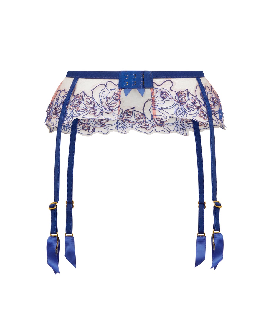 Синий пояс для чулок Lindie