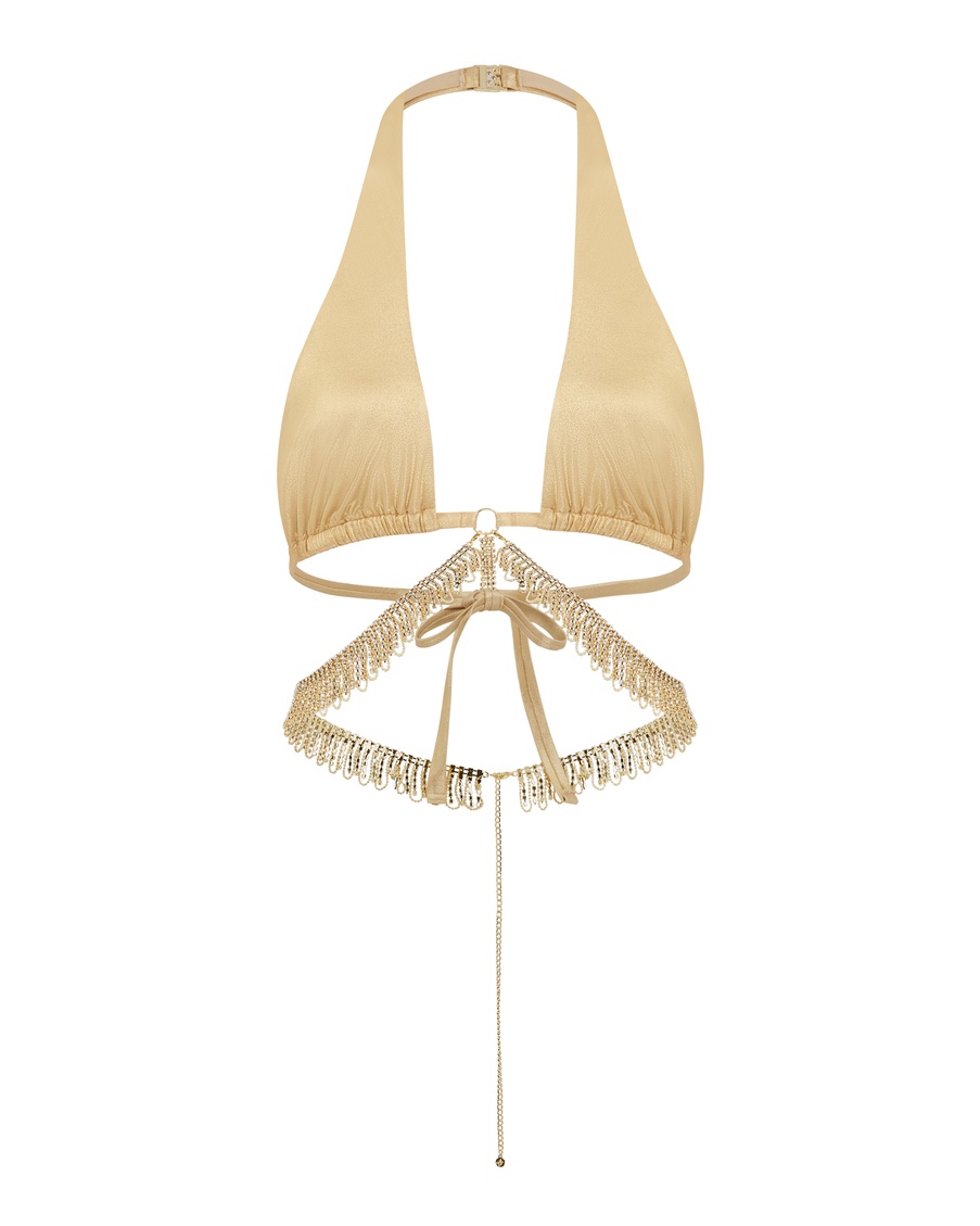 Золотистый топ купальника Cassiana