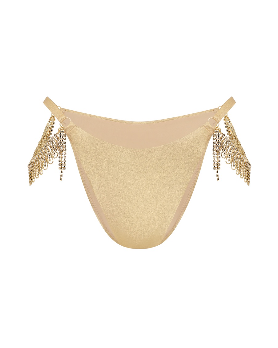 Золотистые плавки купальника Cassiana