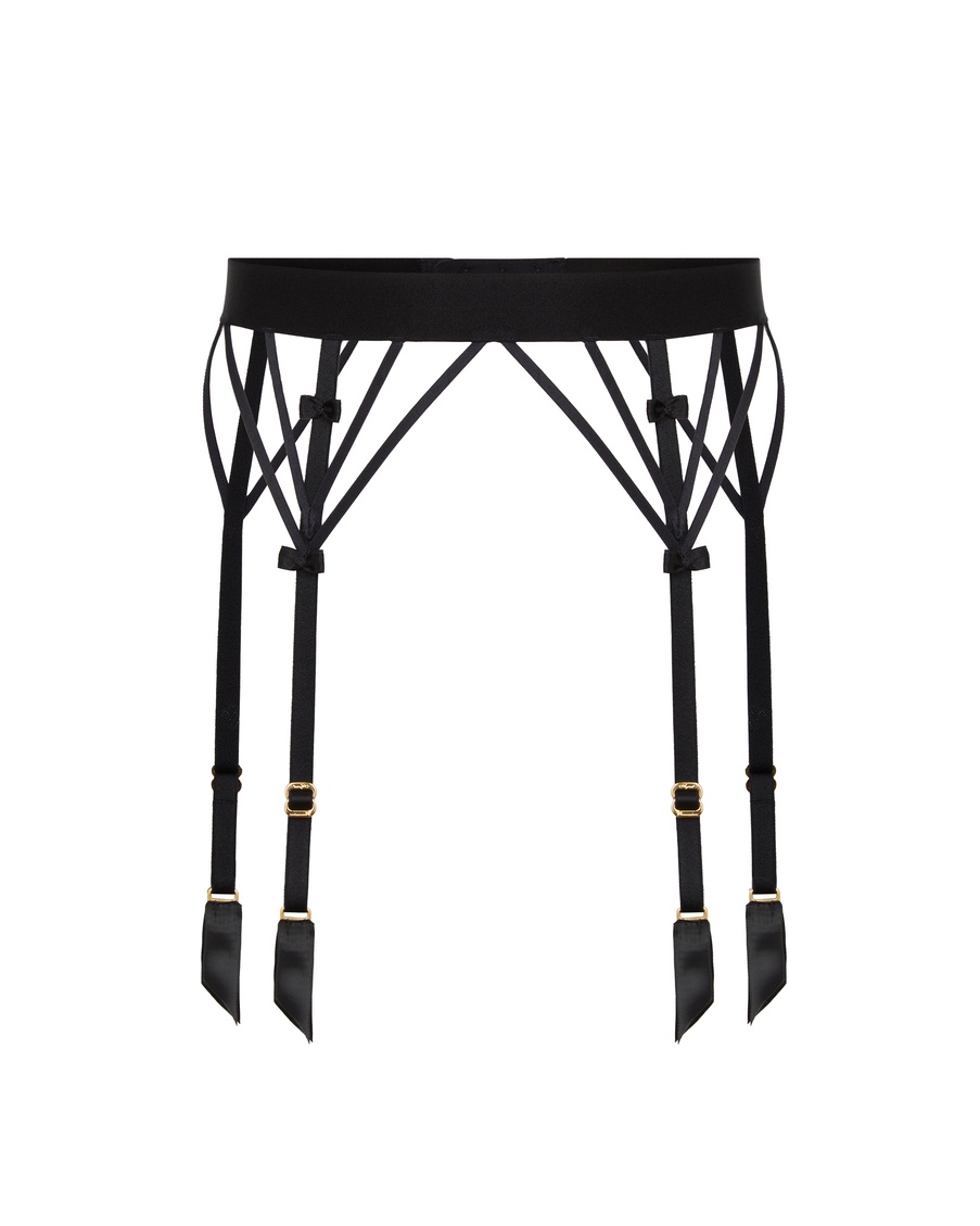 Черный пояс для чулок Missi