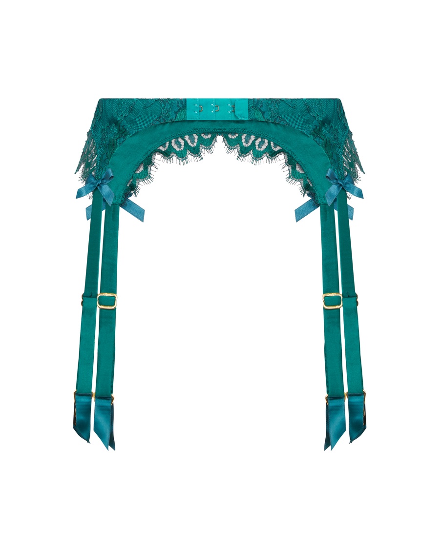 Зеленый пояс для чулок Solanna