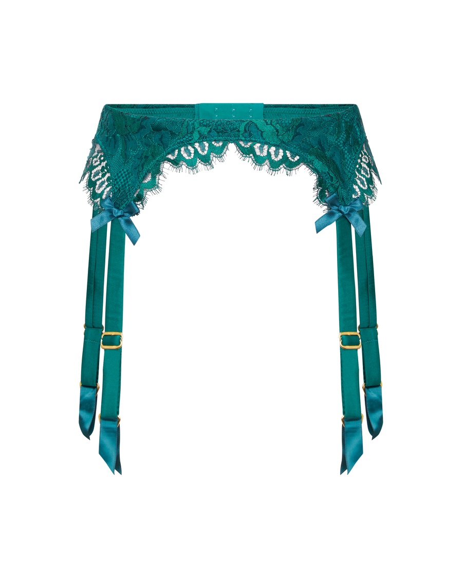 Зеленый пояс для чулок Solanna