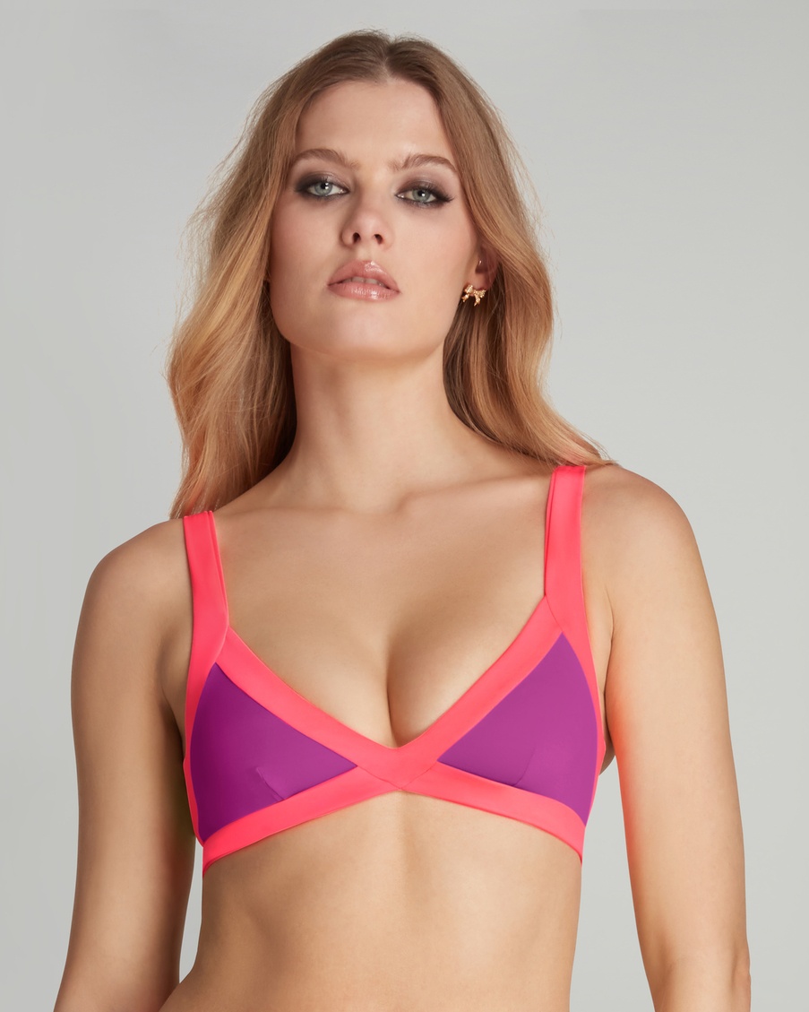 Фиолетово-розовый топ купальника Mazzy