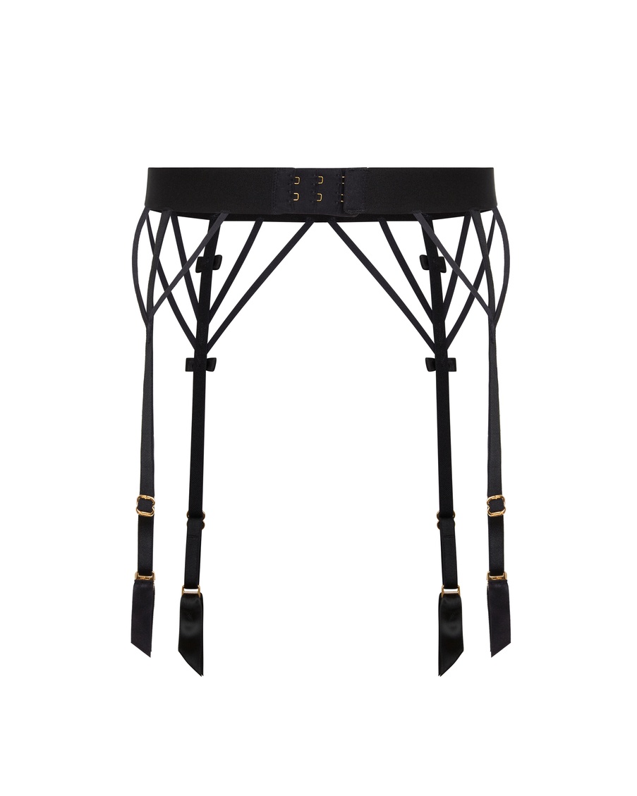 Черный пояс для чулок Missi