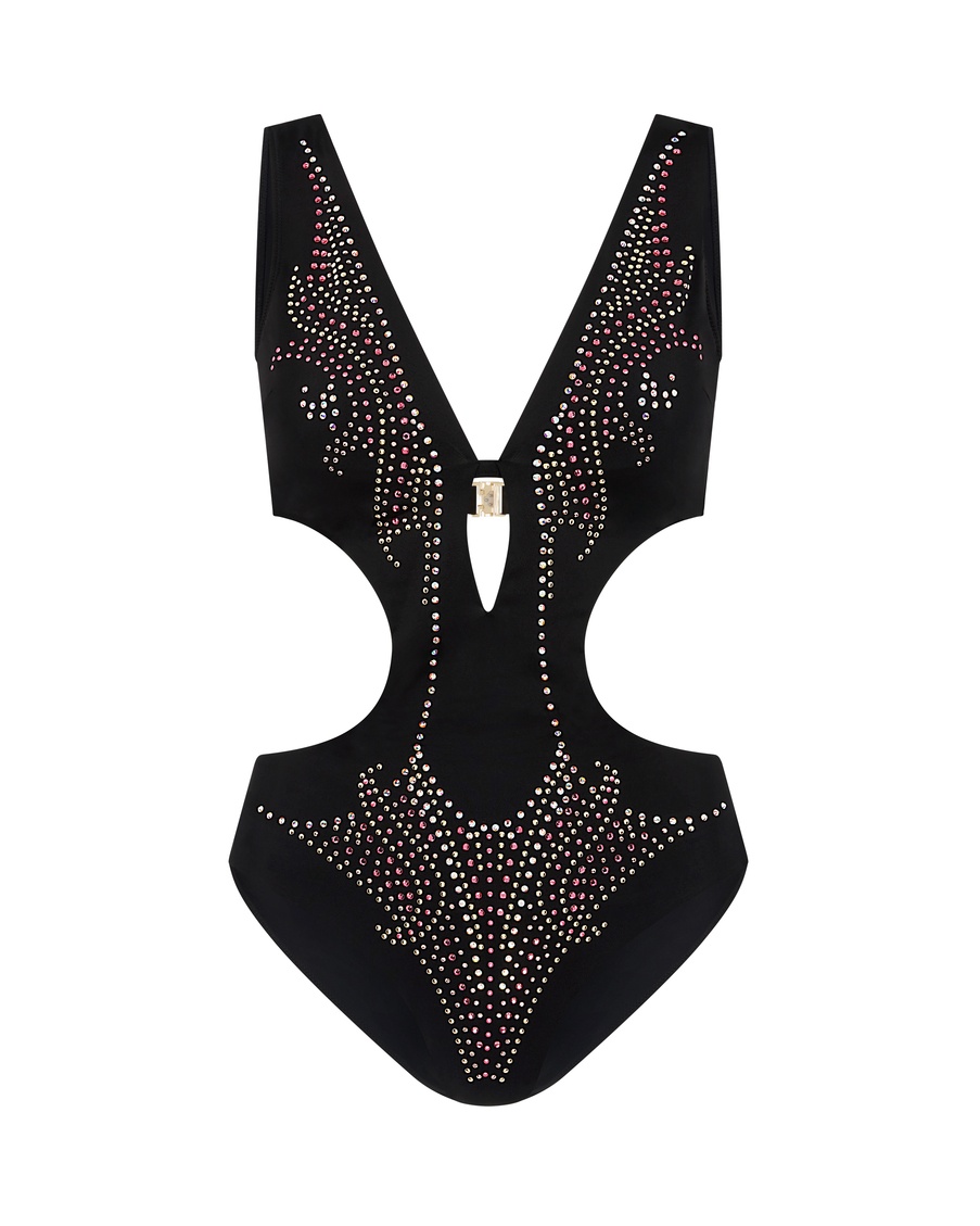 Черный слитный купальник Presilli