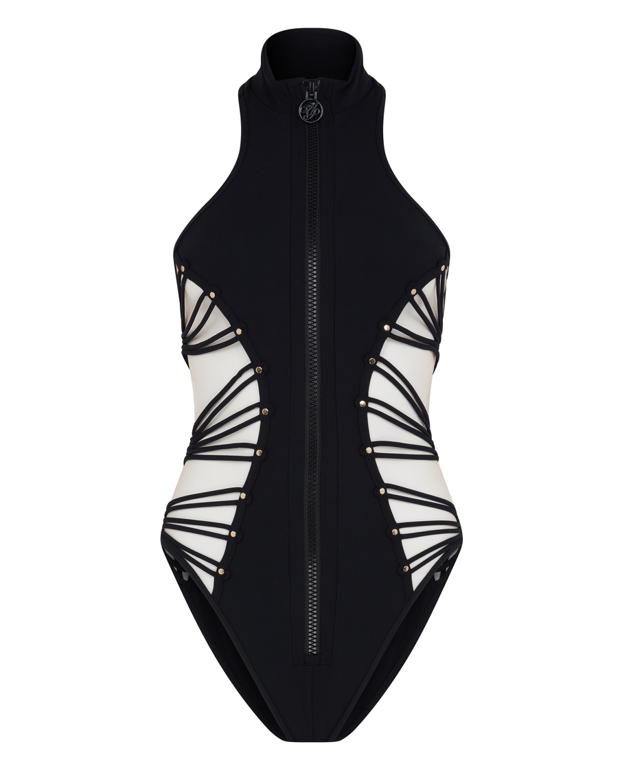 Черный слитный купальник Zo