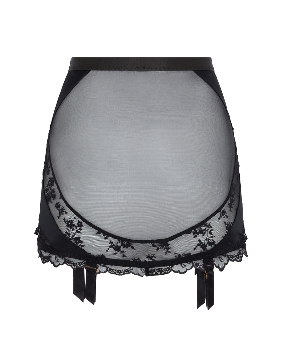 Черный пояс для чулок Daphnie