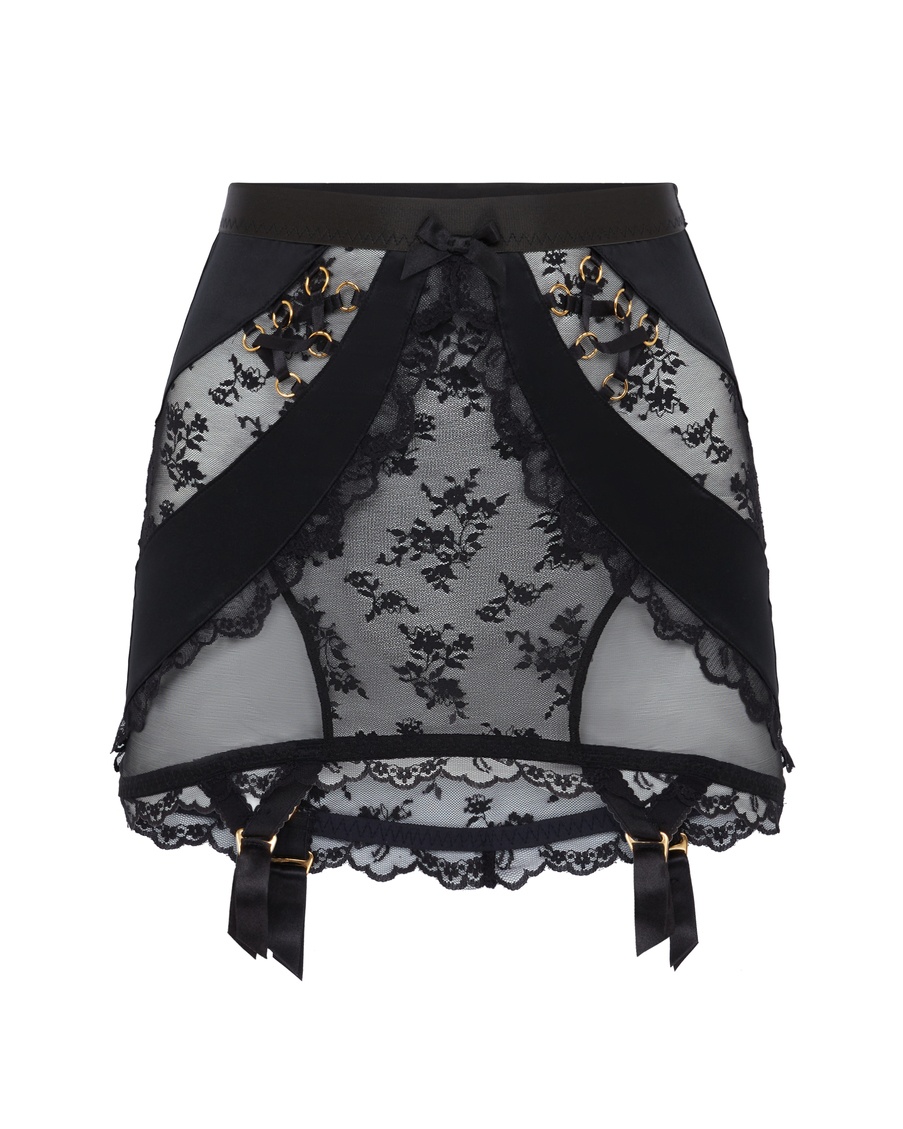 Черный пояс для чулок Daphnie