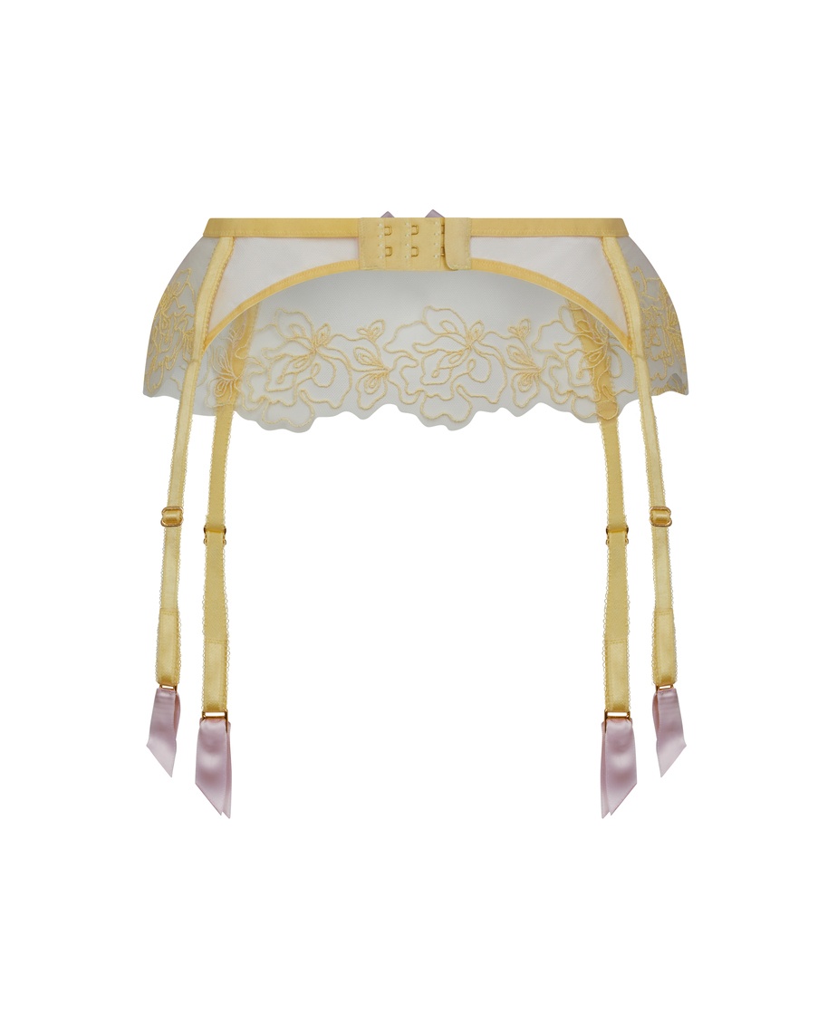 Желтый пояс для чулок Juni