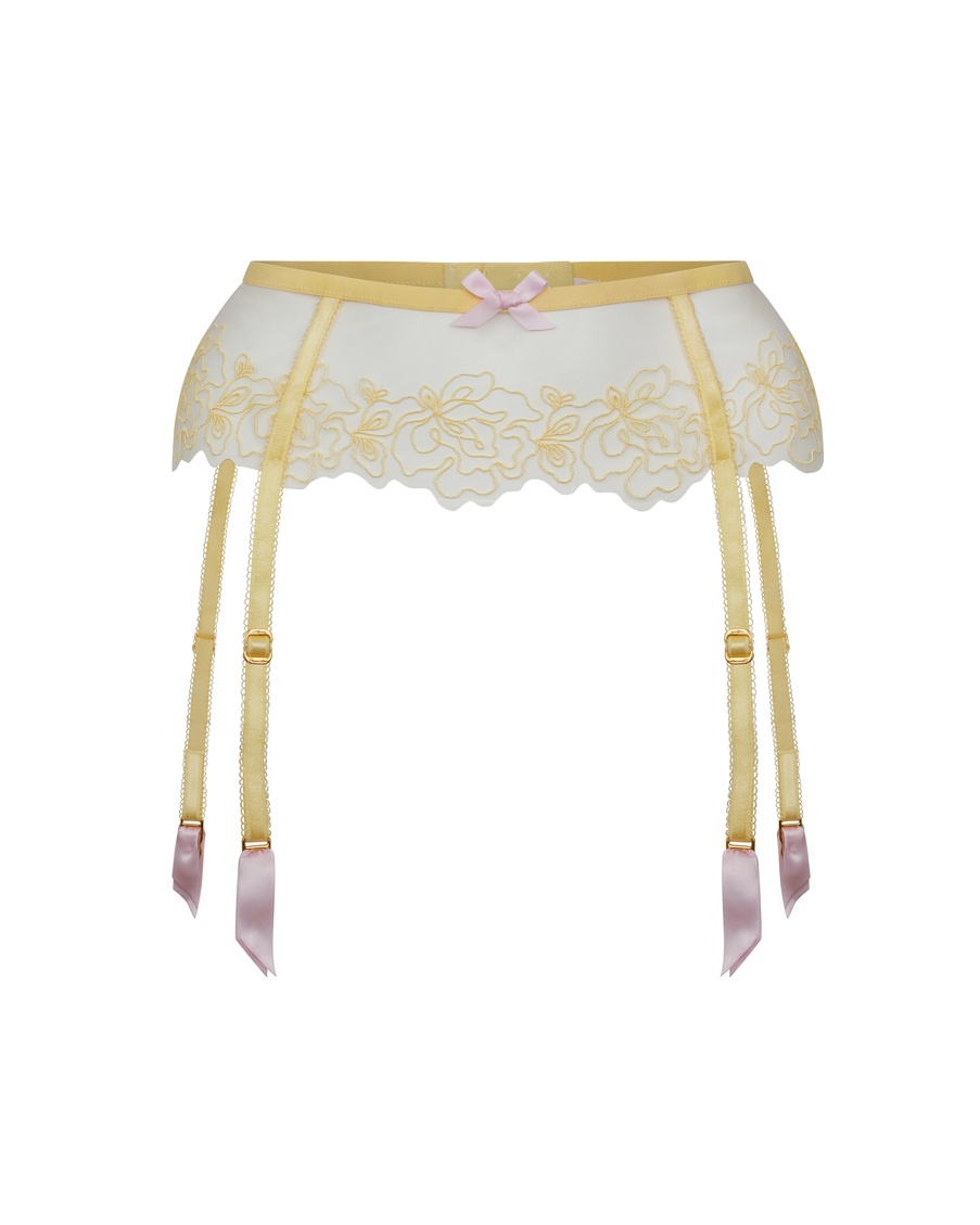 Желтый пояс для чулок Juni