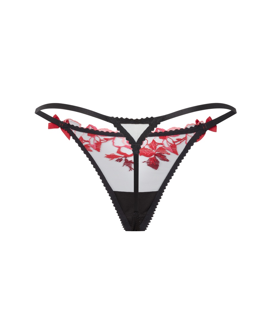 Черно-розовые трусы стринги Callypso