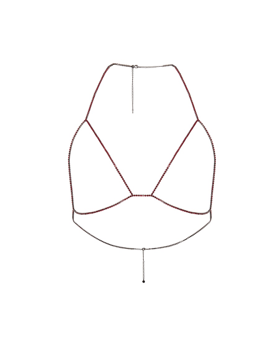 Красная цепочка на грудь Bougie