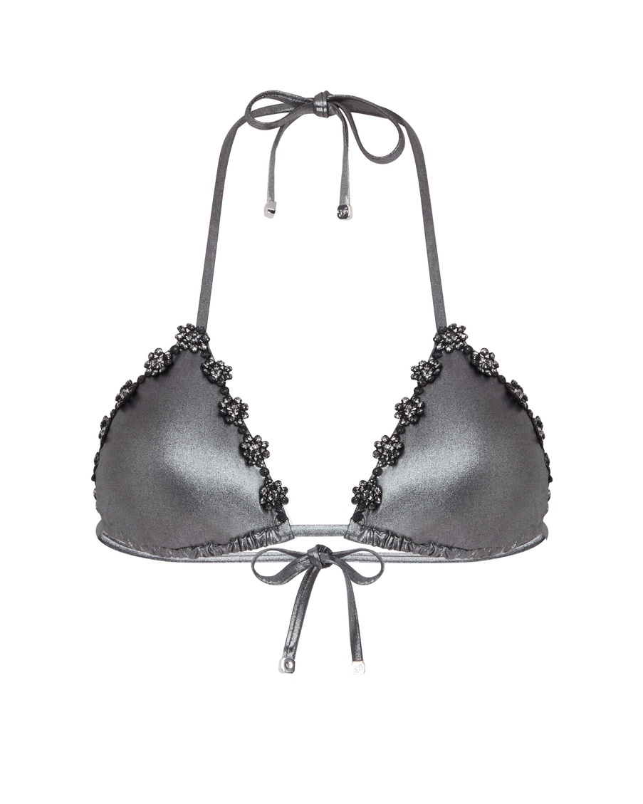 Серебристый топ купальника Maiya