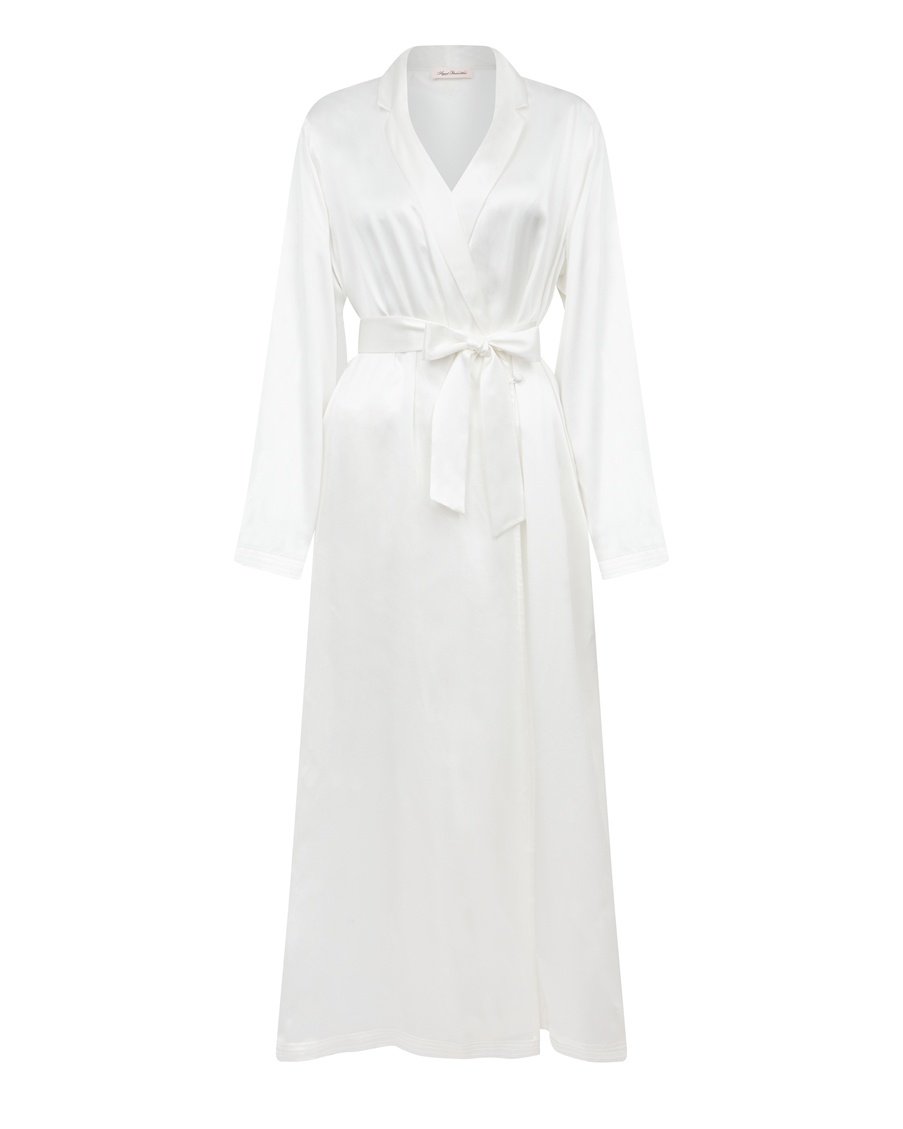 Длинный халат цвета слоновой кости Cecily