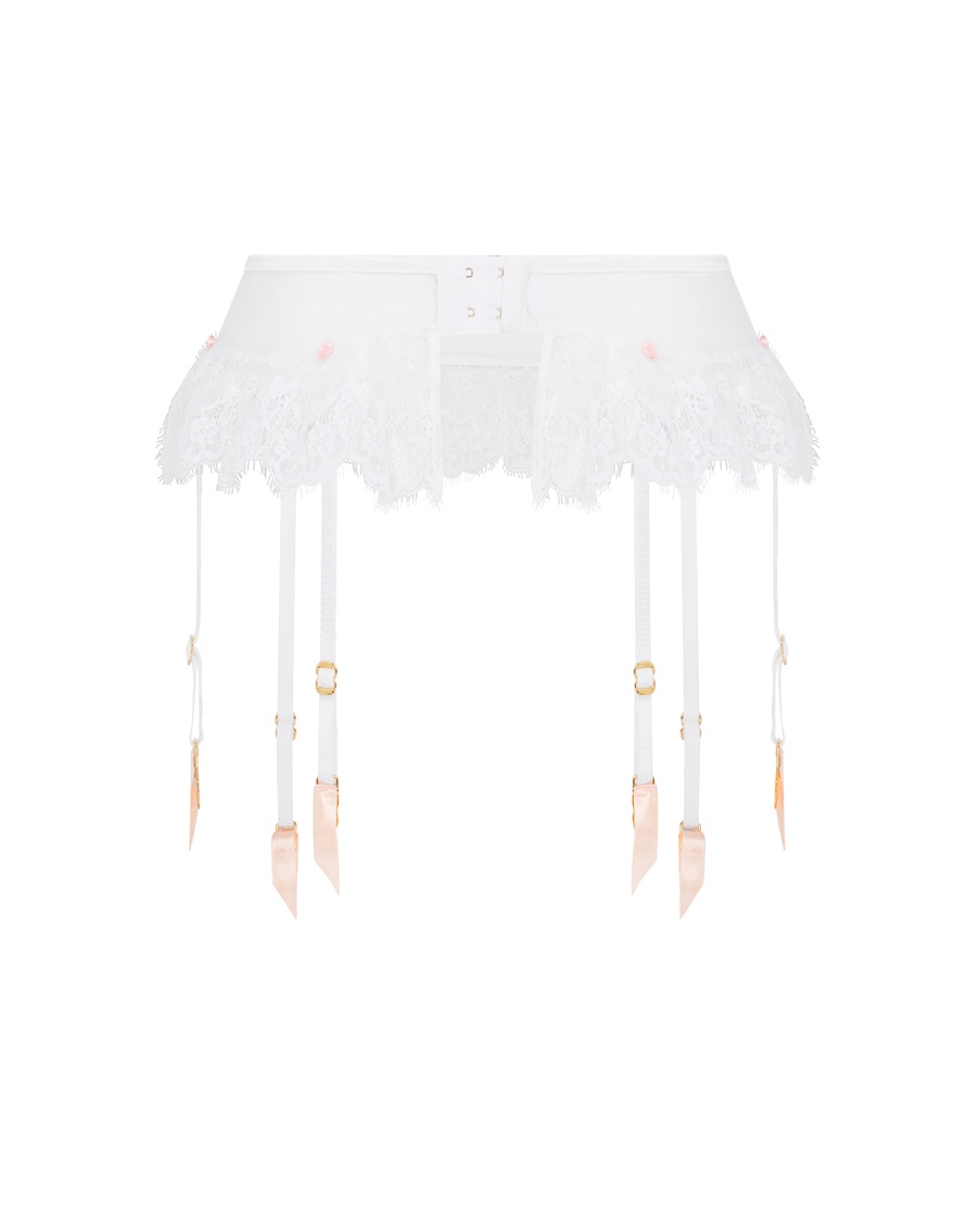 Белый пояс для чулок Clarissa