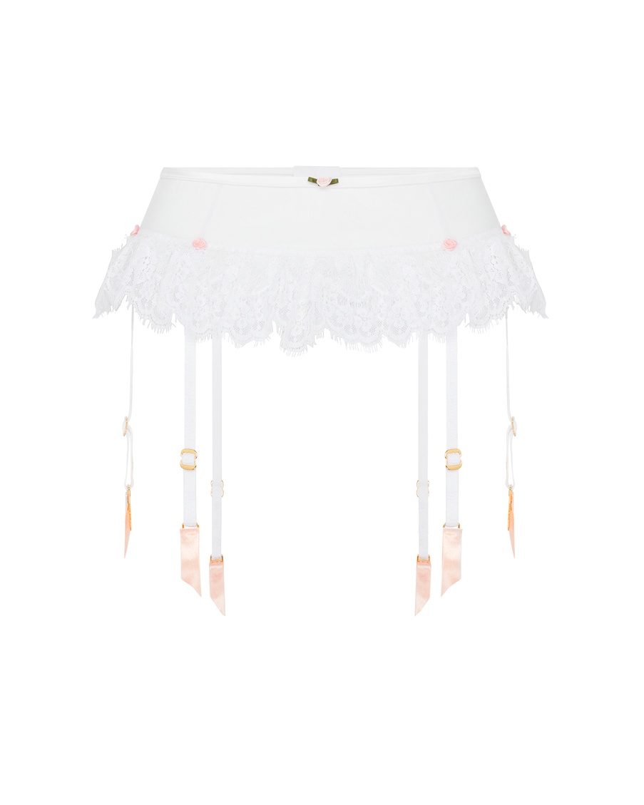 Белый пояс для чулок Clarissa