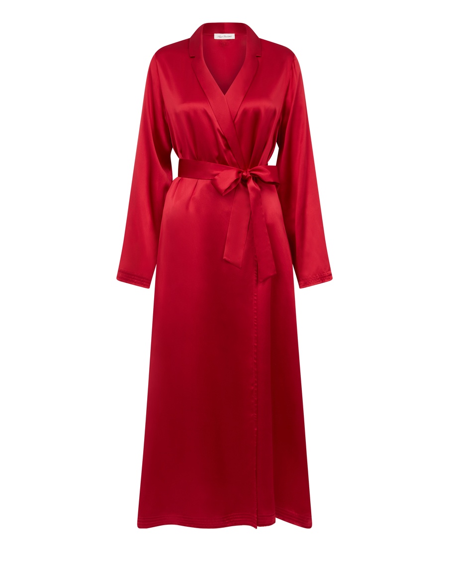 Красный длинный халат Cecily