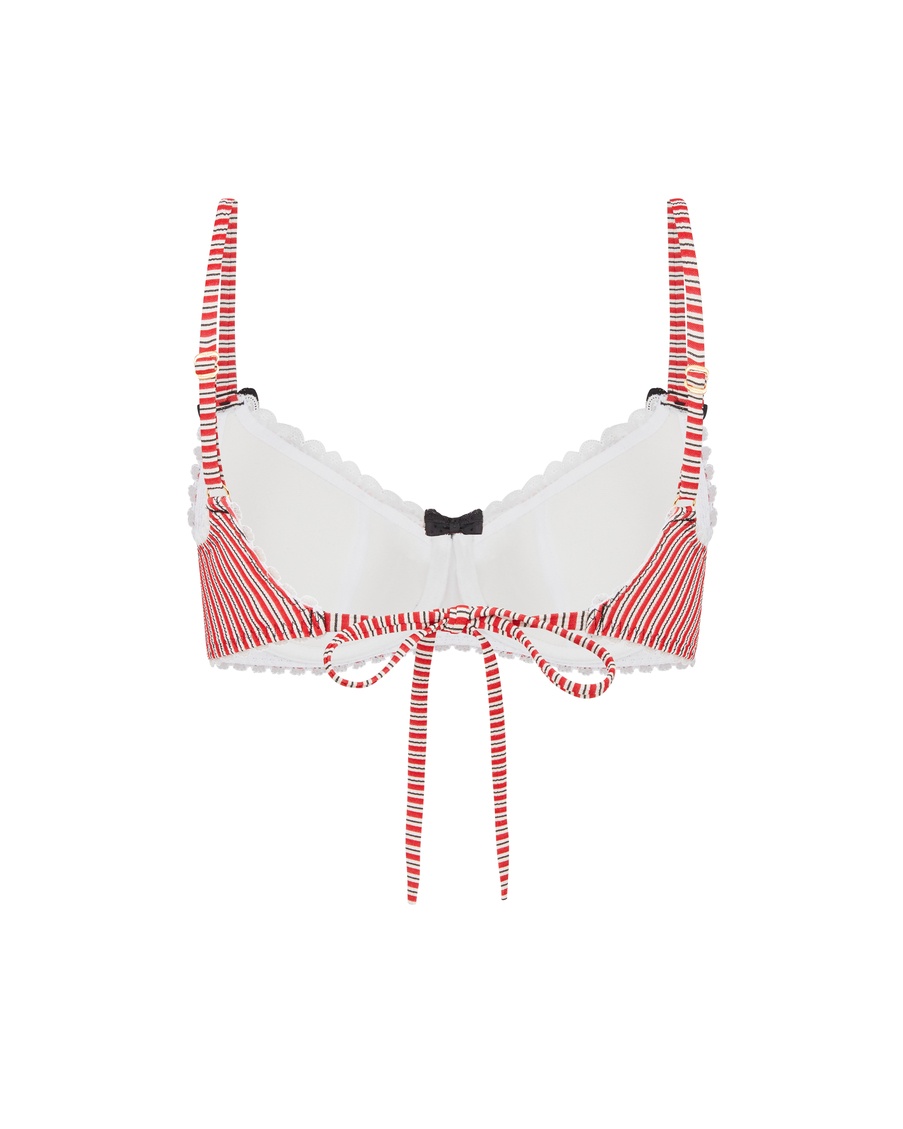 Красно-белый топ купальника Milli