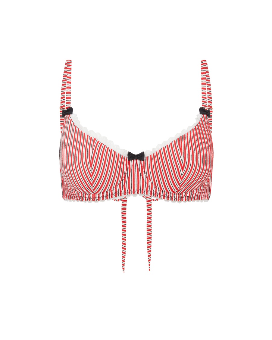 Красно-белый топ купальника Milli