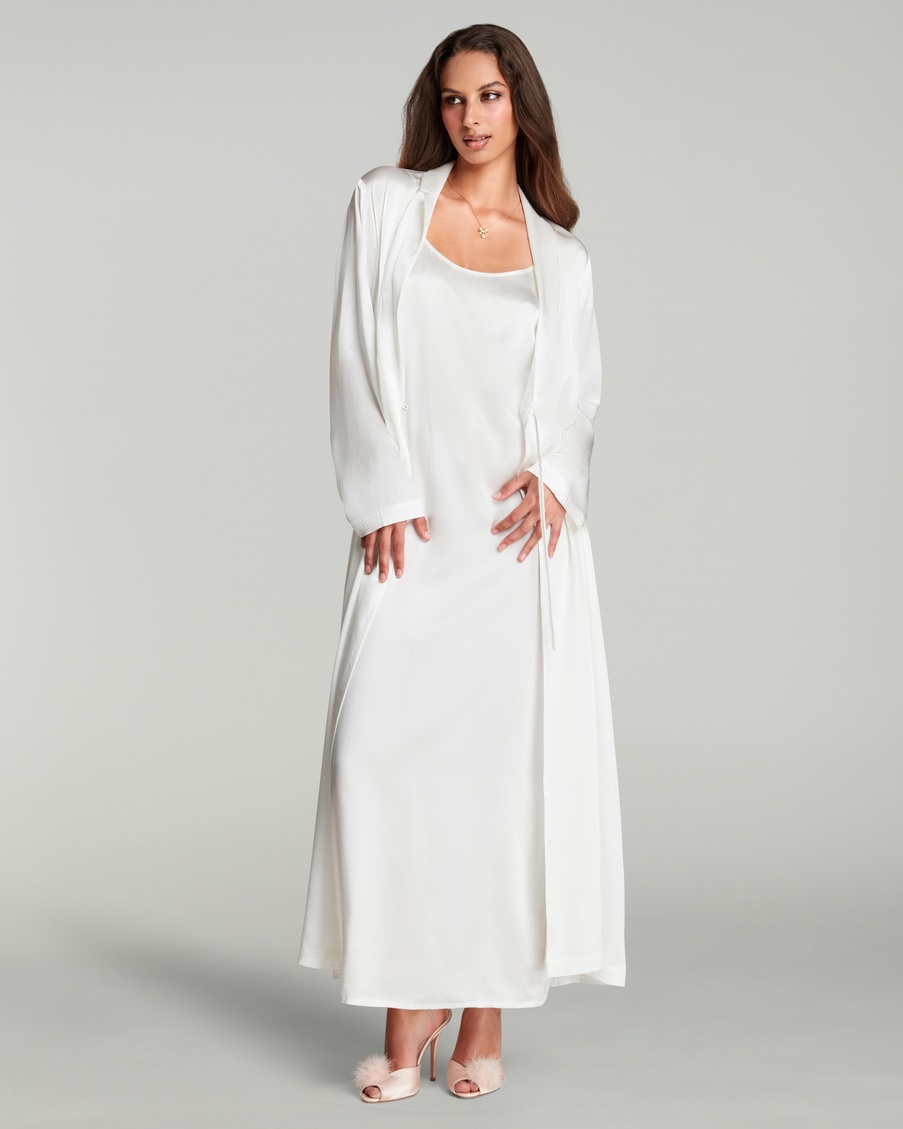 Длинный халат цвета слоновой кости Cecily