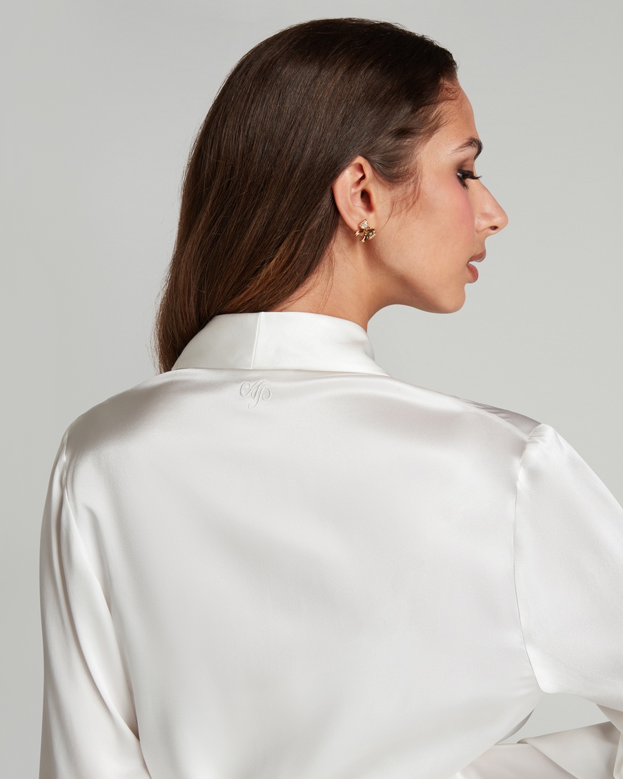 Длинный халат цвета слоновой кости Cecily