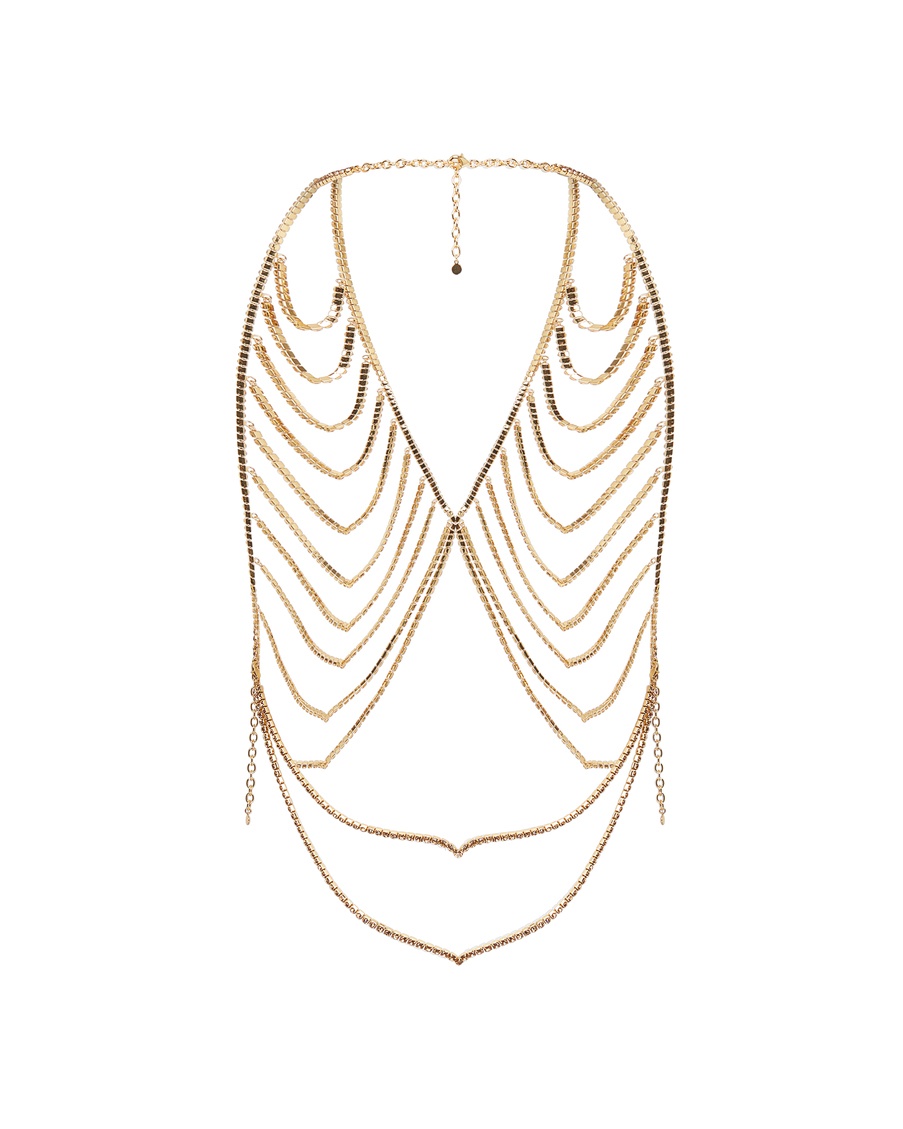 Золотистая цепочка для тела Elliotte