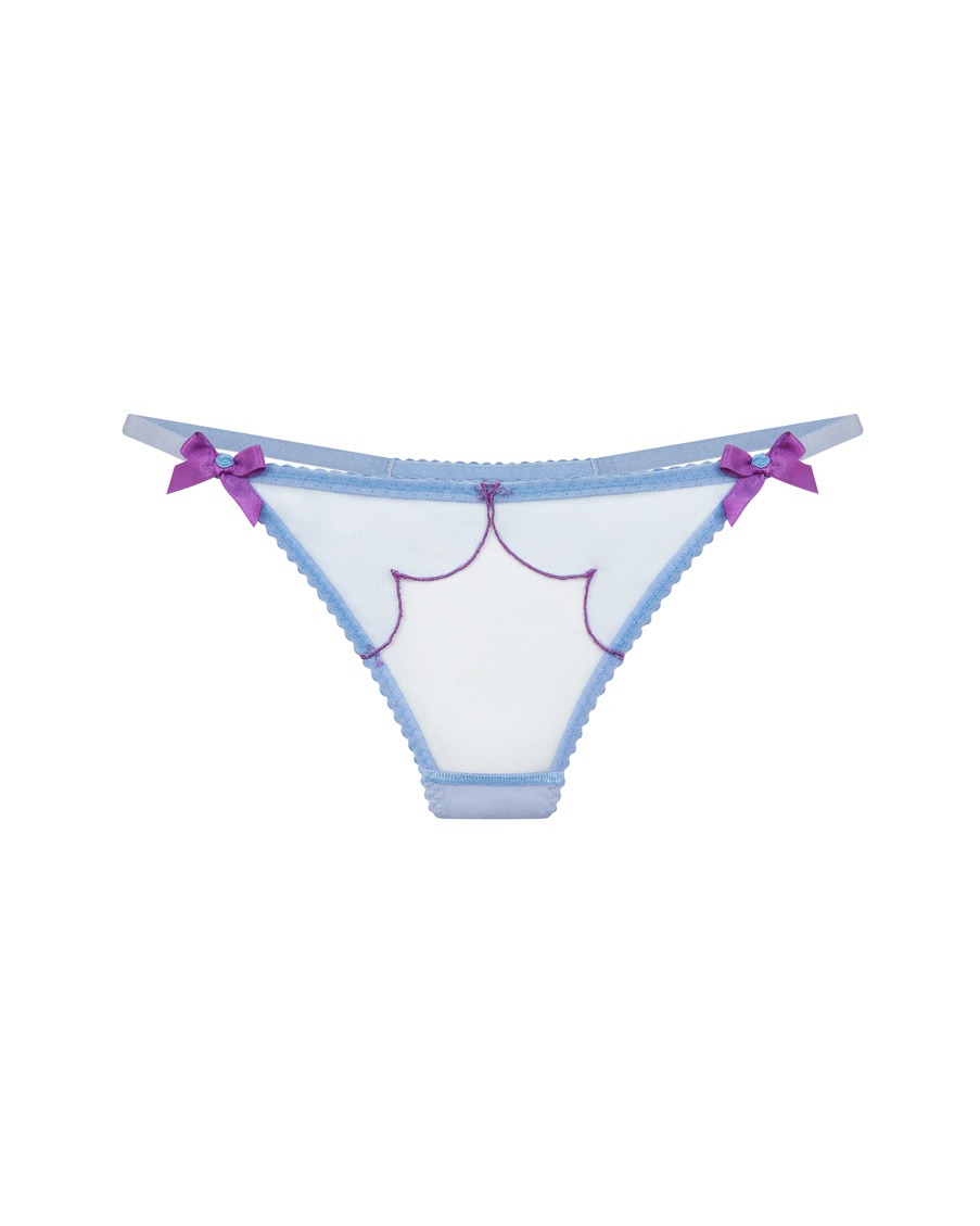 Голубые прозрачные трусы стринги Lorna