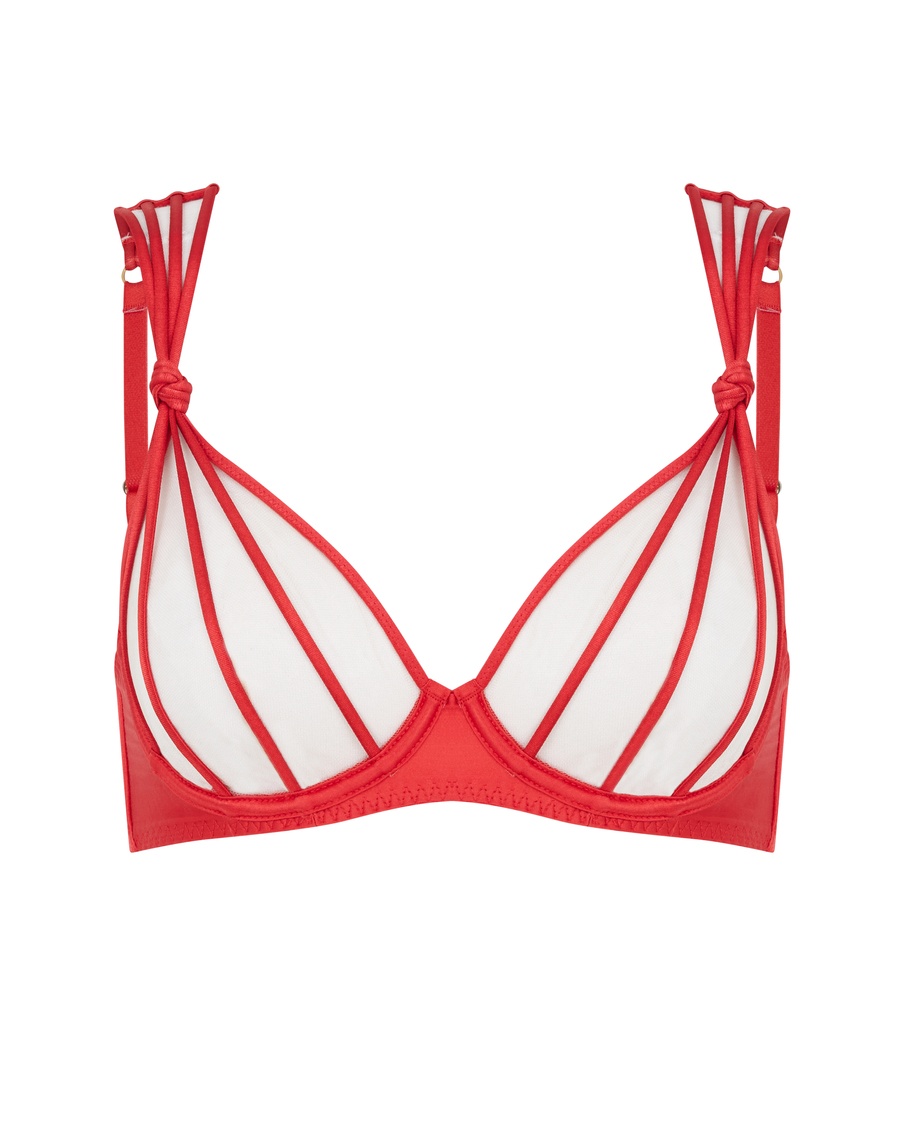 Красный прозрачный бюстгальтер с мягкой чашкой Ozara