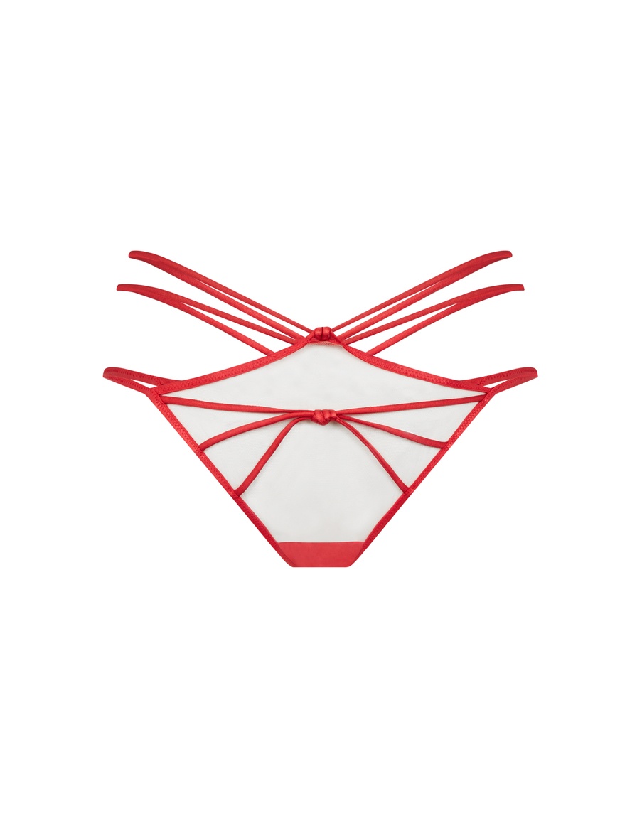 Красные прозрачные классические трусы Ozara