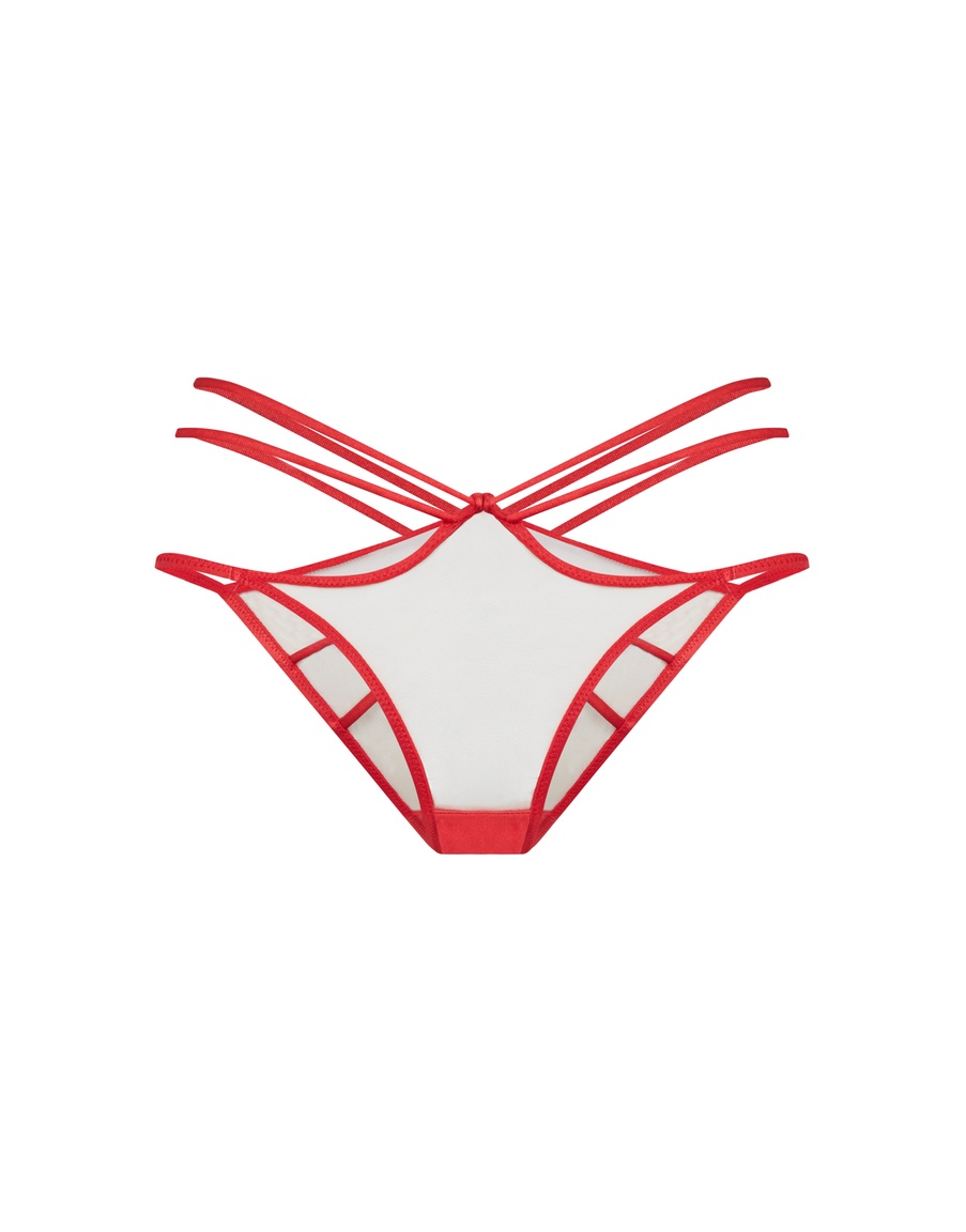 Красные прозрачные классические трусы Ozara