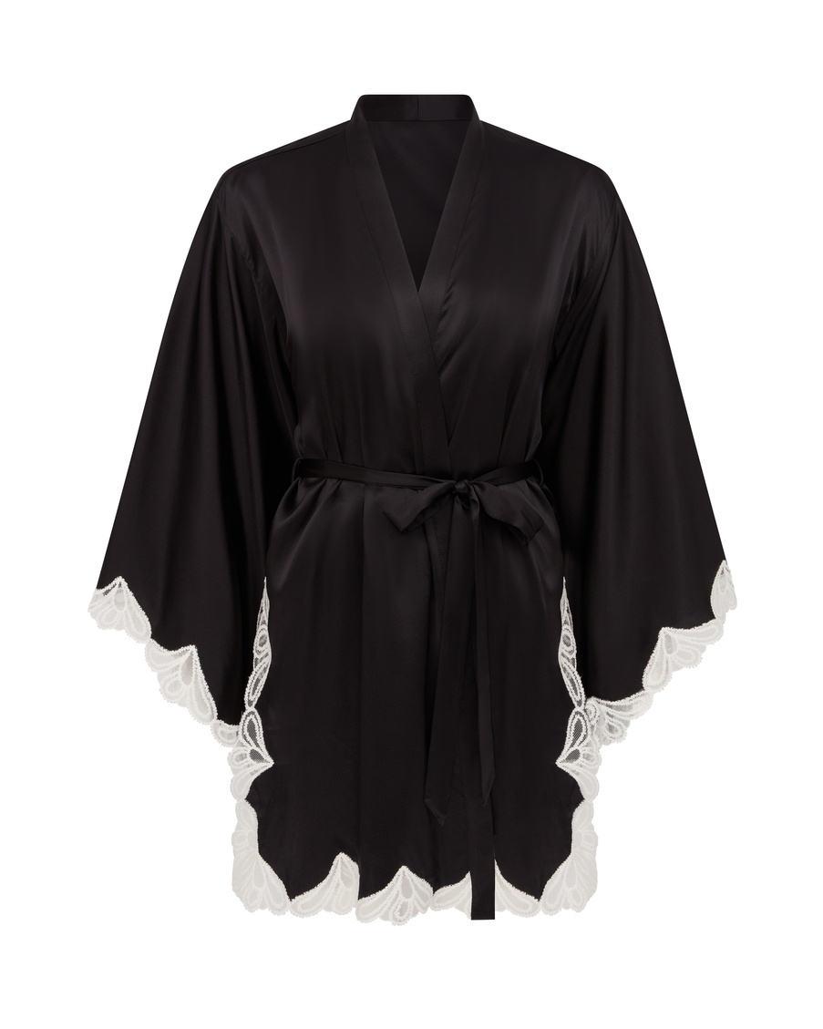 Черный халат-кимоно Nelle