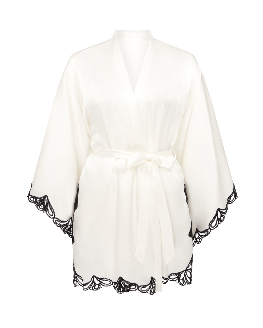 Халат-кимоно цвета слоновой кости Nelle