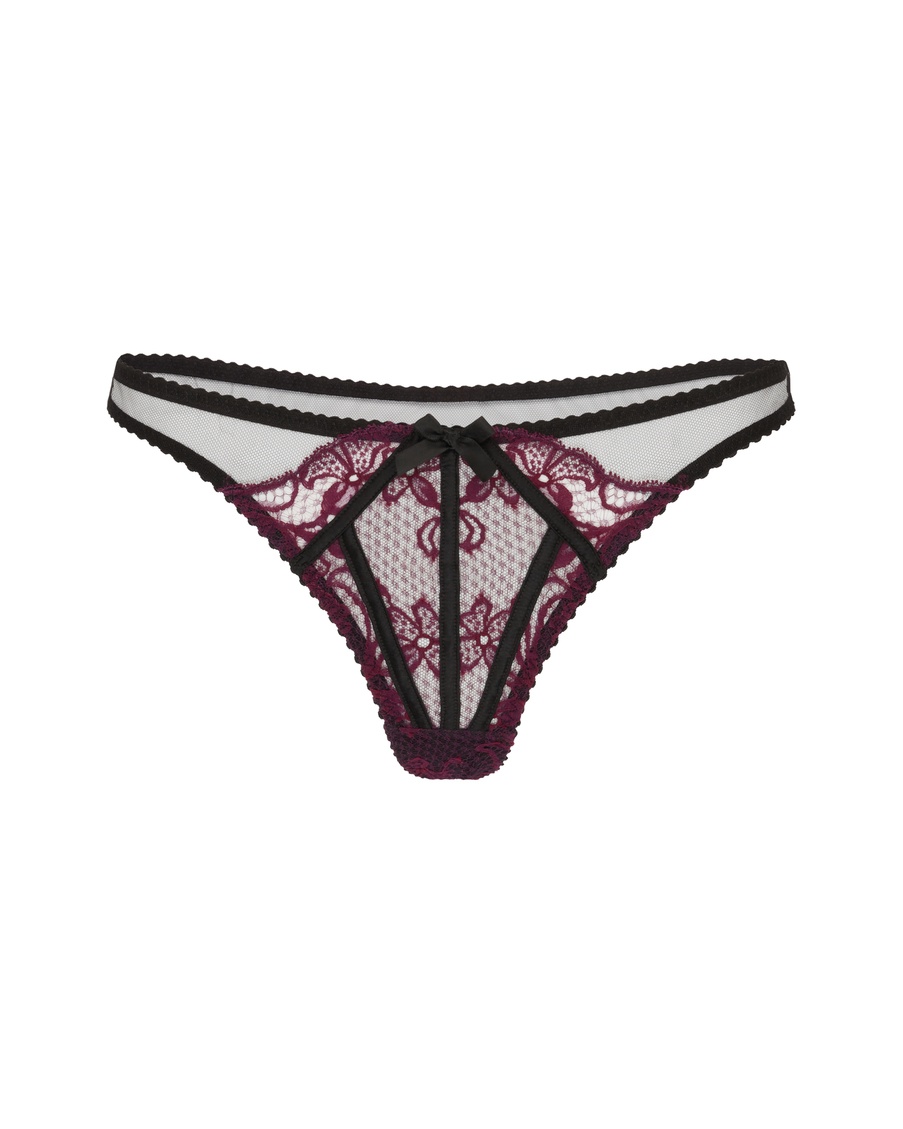 Сливово-черные трусы стринги Rozlyn
