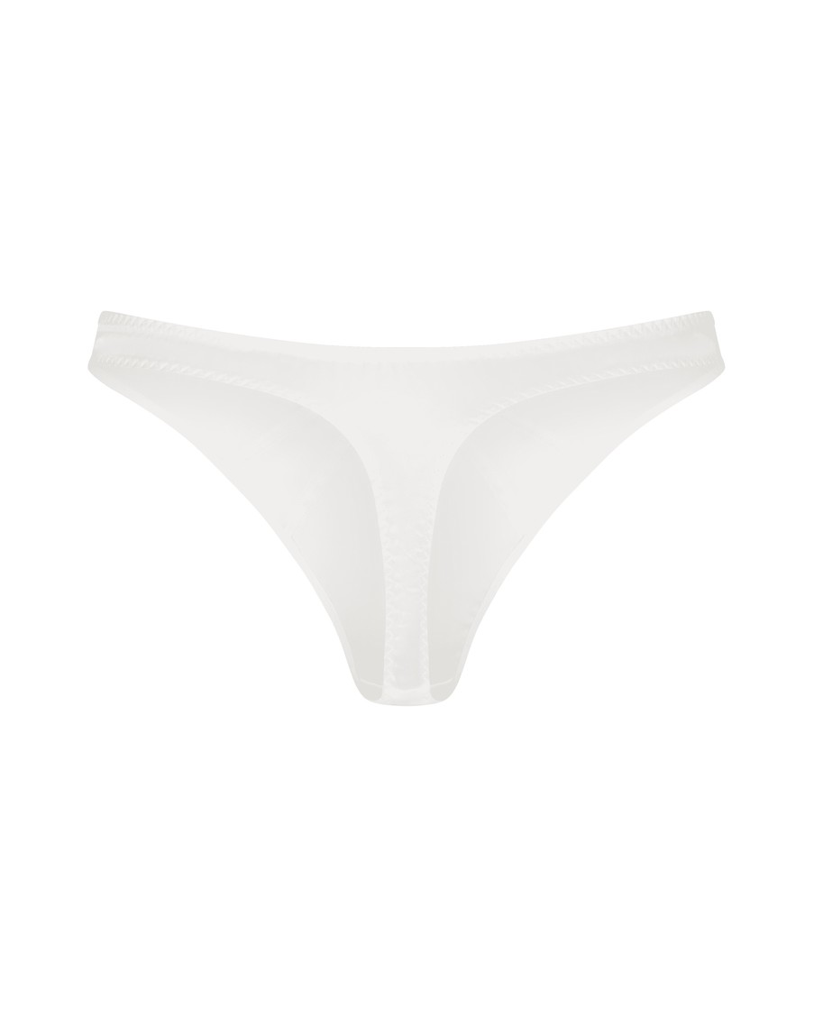 Шелковые трусы стринги цвета слоновой кости Mercy