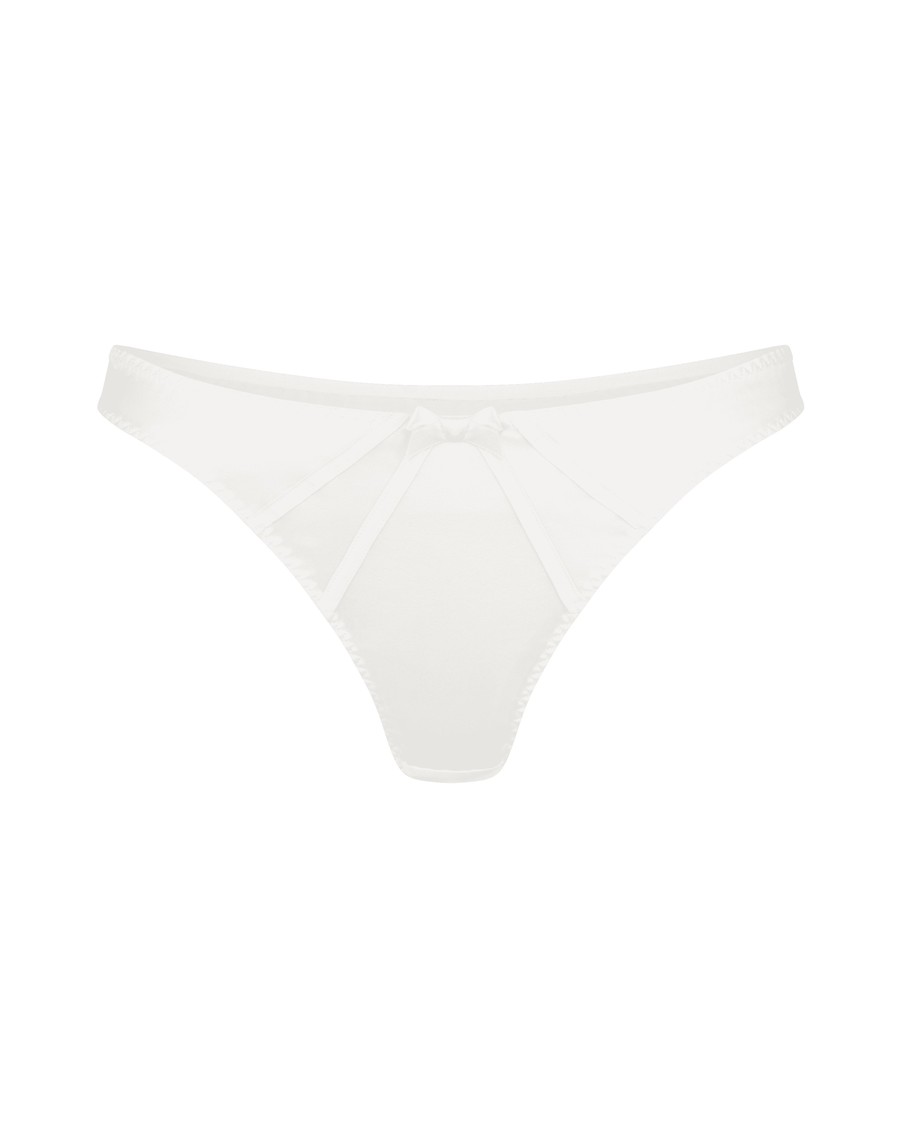 Шелковые трусы стринги цвета слоновой кости Mercy