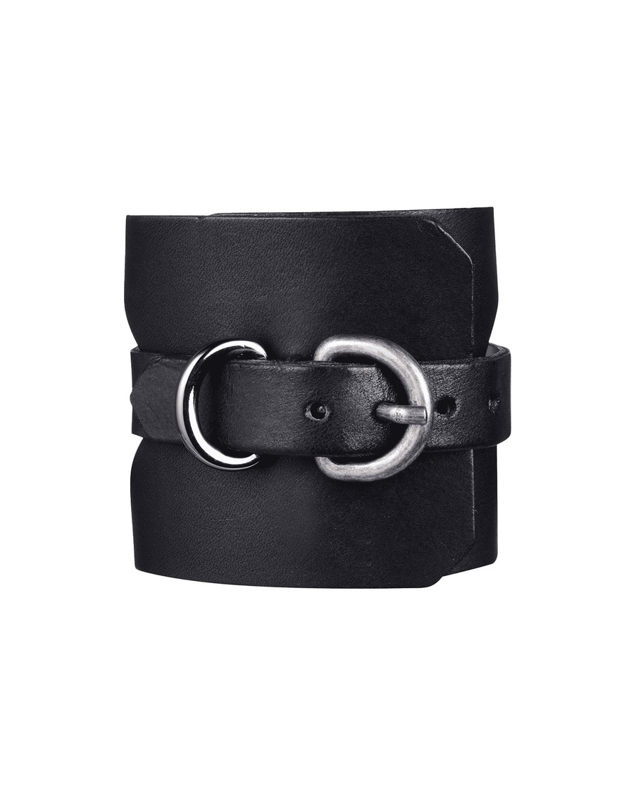 Черный кожаный манжет Veronika