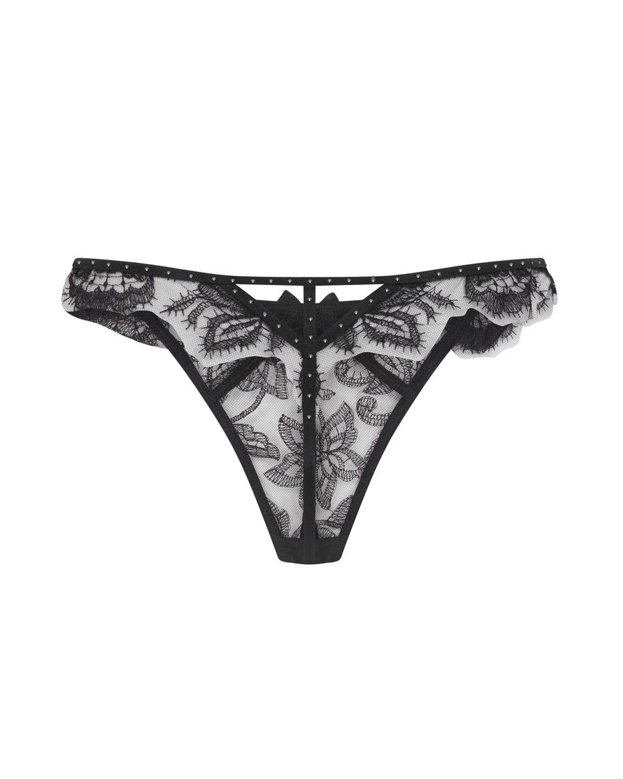 Черные трусы стринги Krystabell